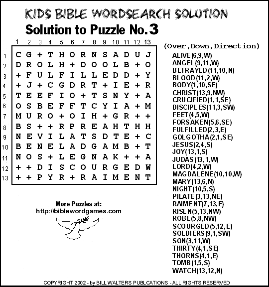 Free Bible Family Christian Kids wordsearch puzzle