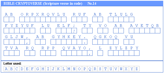 free Bible Cryptogram puzzle