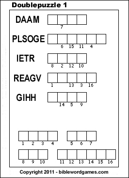 Free Bible Double puzzle