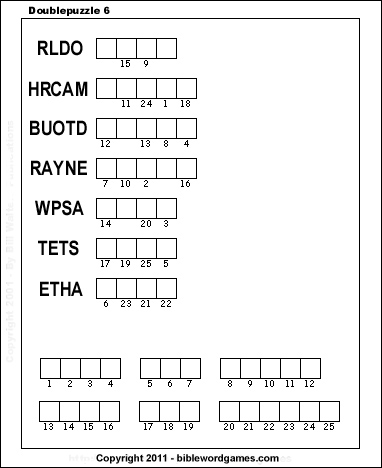 free Bible double puzzle