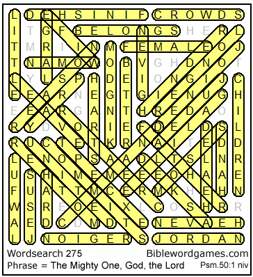 Bible Wordsearch puzzle