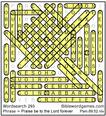 Bible wordsearch puzzle